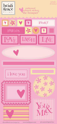 Heidi Grace - The Bouquet - Bouquet Embossed Shape Stickers  (sold in 3's)